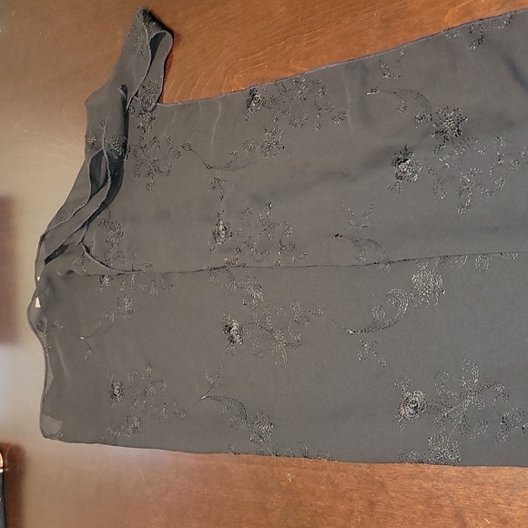 Black Rose Embroidered Swim Cover-up Sarong OS Westbound beach - Picture 1 of 5